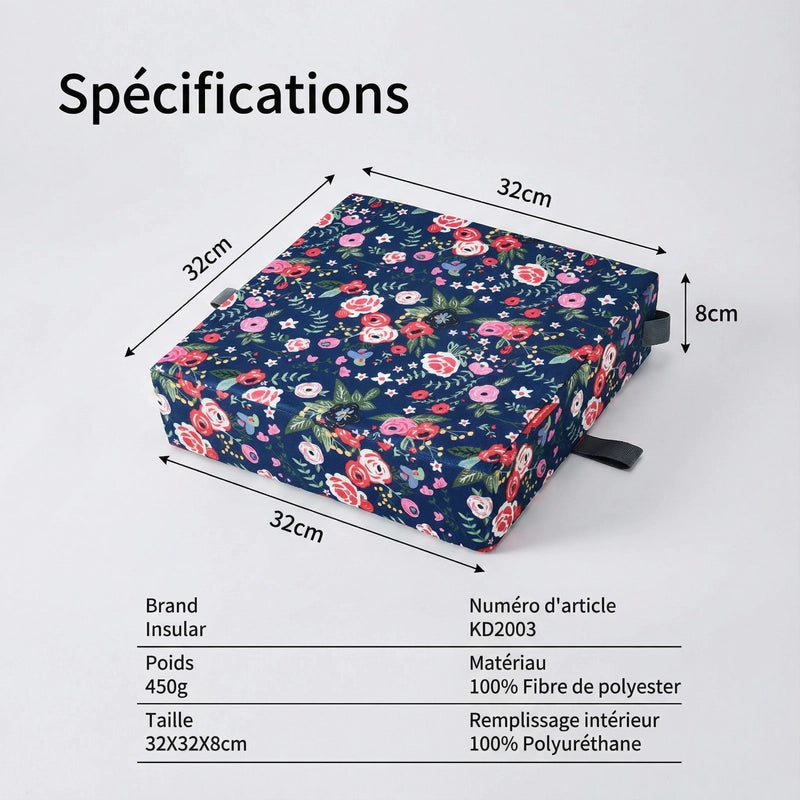 Coussin rehausseur floraison 32 cm vue de côté