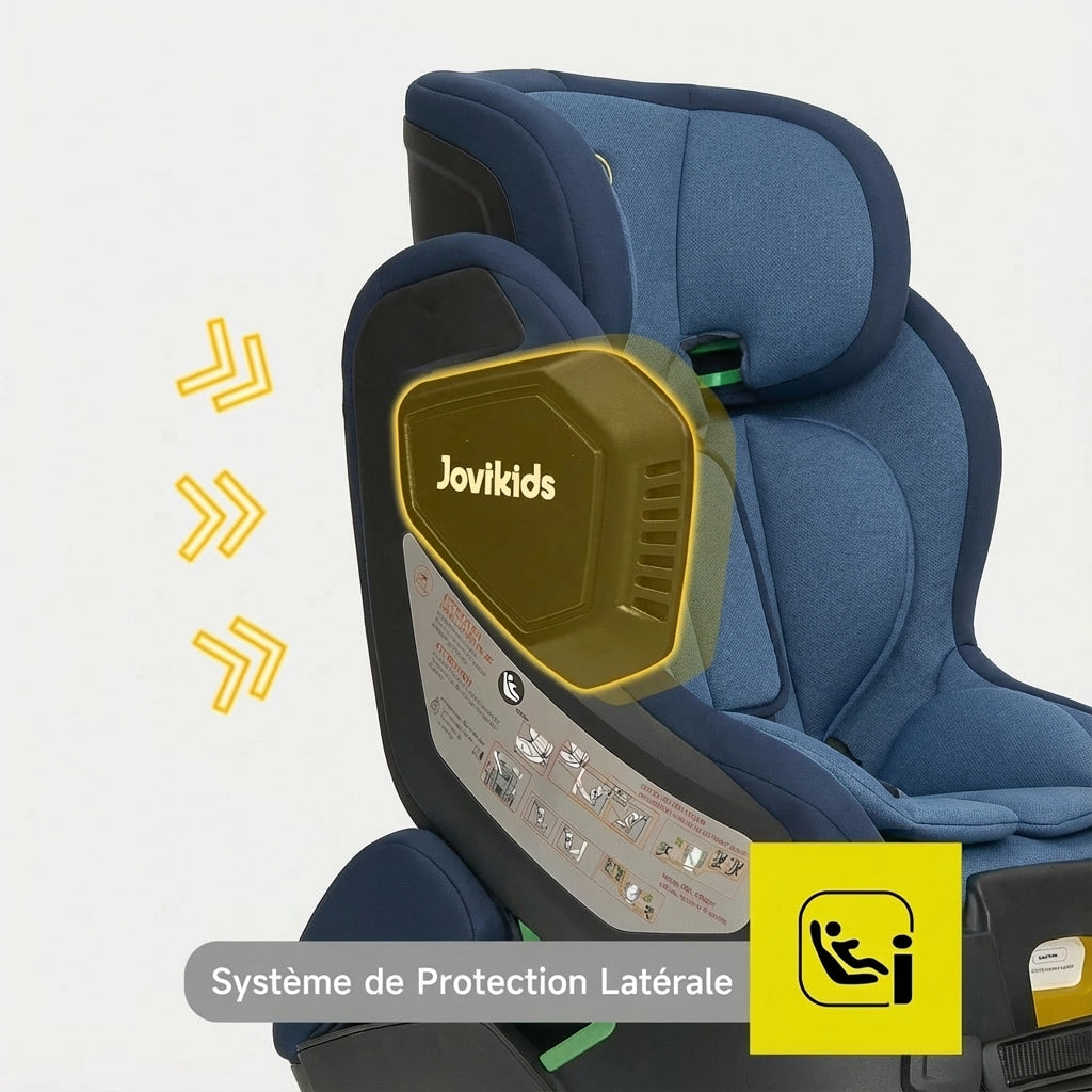 Rehausseur de Siège Auto avec Dossier Haut Bleu (100-150 cm) détail du format