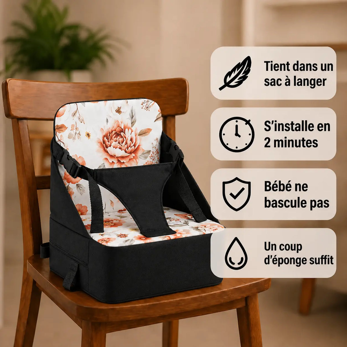 Rehausseur ventilé motif fleurs détail du format