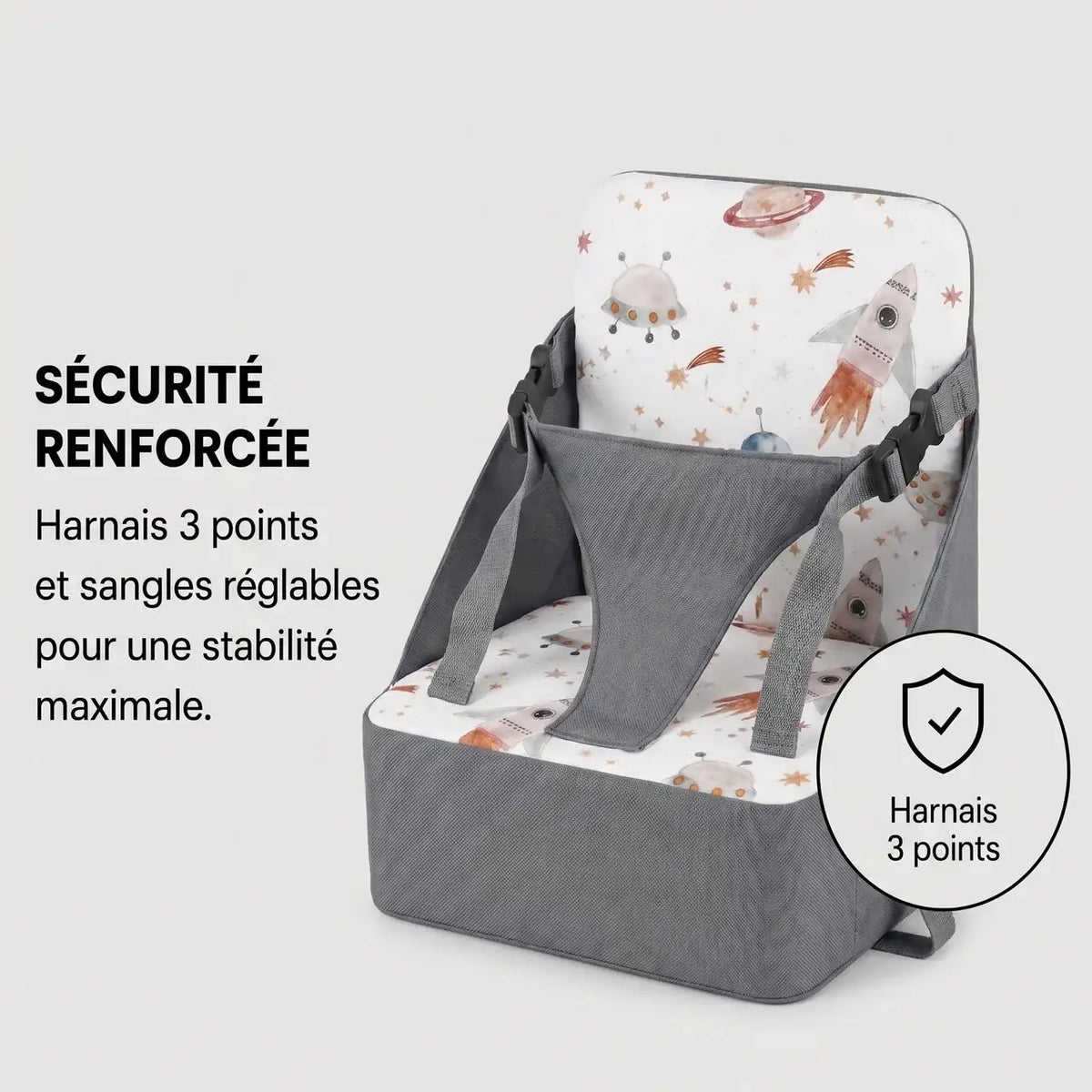 Rehausseur ventilé motif espace détail de la finition